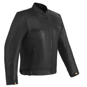 Men's Cowhide Premium Leather Scooter Jacket with Conceal Carry